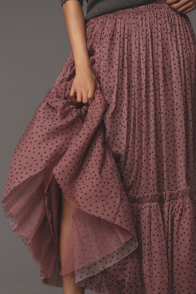 By Anthropologie Tiered Tulle Maxi Skirt #2