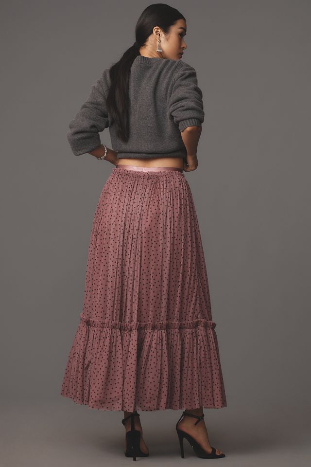 By Anthropologie Tiered Tulle Maxi Skirt #3