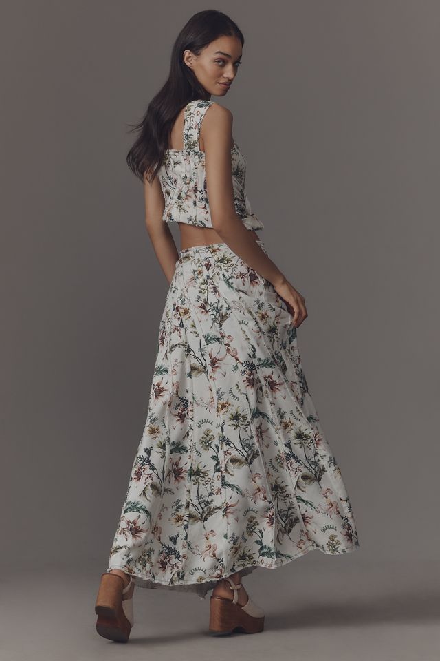 By Anthropologie Swirled Seam Maxi Skirt #2