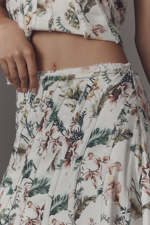 By Anthropologie Swirled Seam Maxi Skirt #3