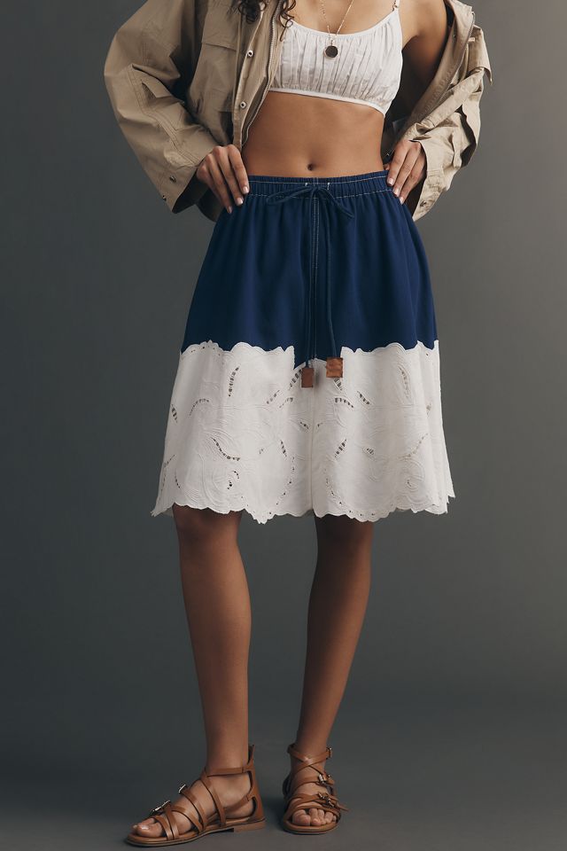 Maeve Eyelet A-Line Midi Skirt #2