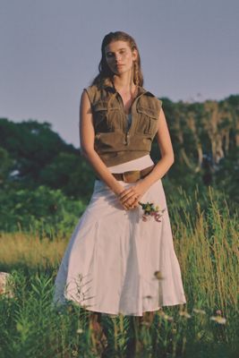 Maeve Pintuck Midi Skirt