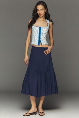 Maeve Pintuck Midi Skirt