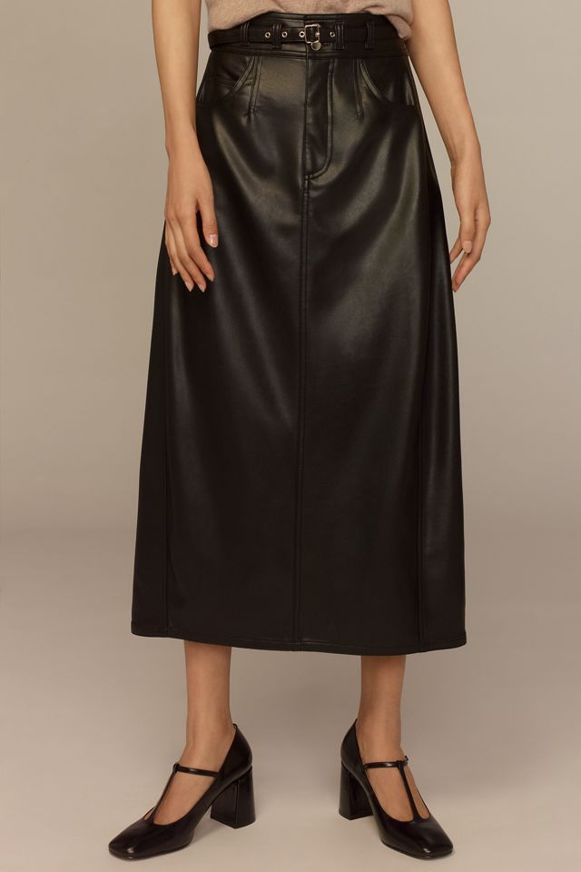 Pilcro Faux-Leather Relaxed Midi Skirt #3