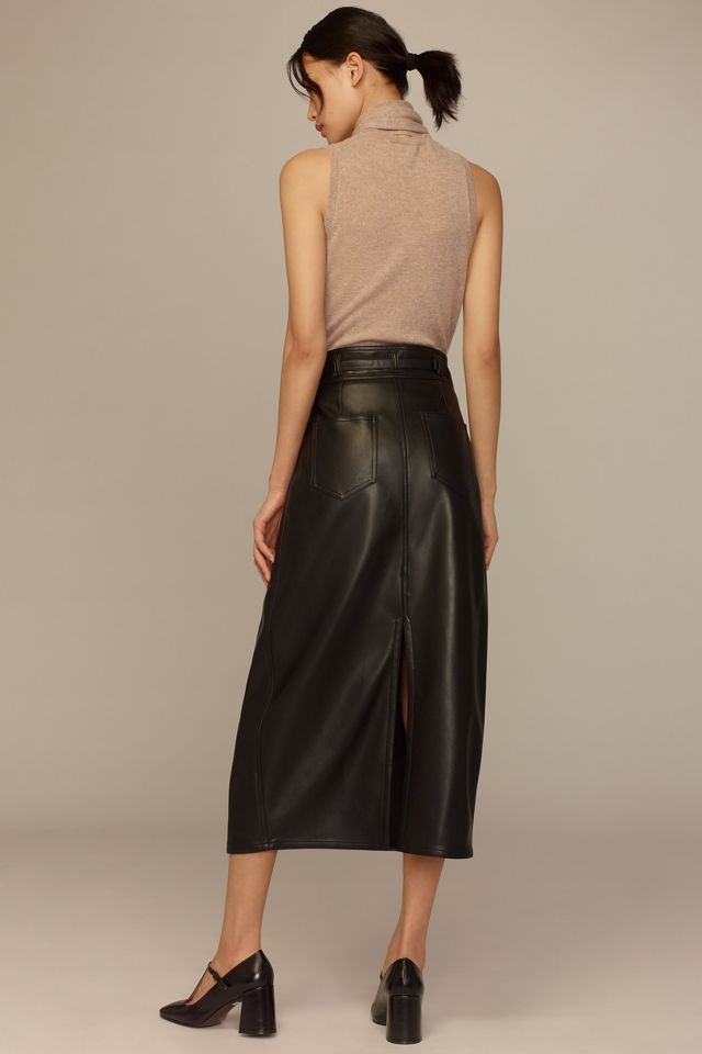 Pilcro Faux-Leather Relaxed Midi Skirt #2
