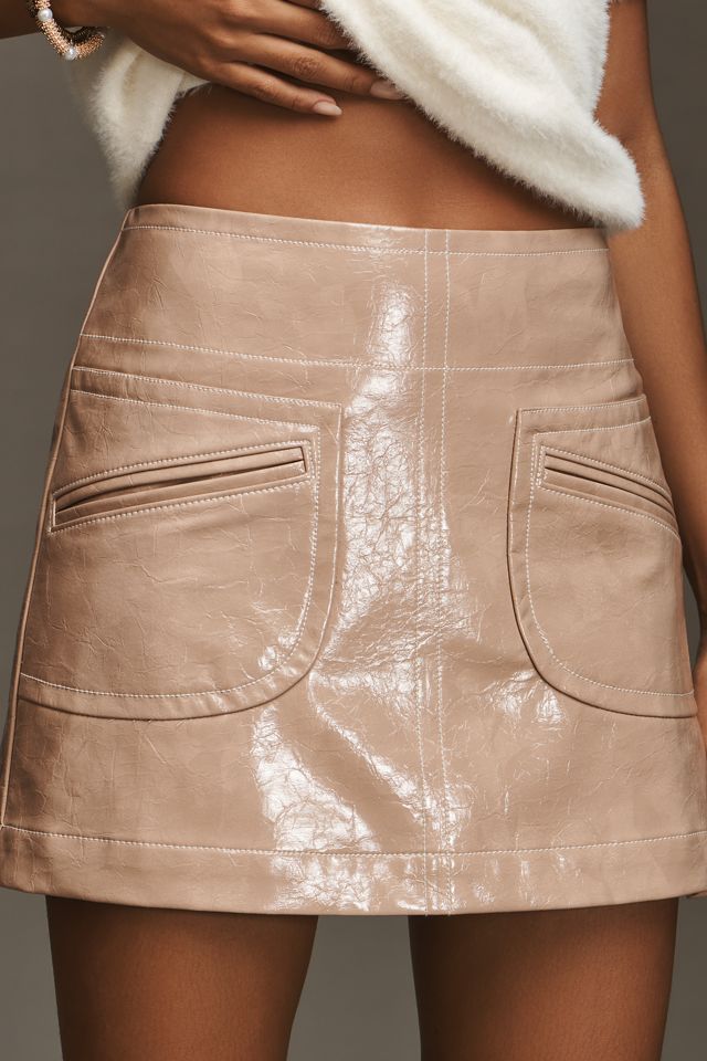 Maeve Faux-Leather Mini Skirt #1