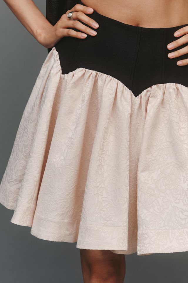 Maeve Basque-Waist Knit Jacquard Mini Skirt #1