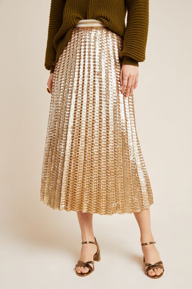 Maeve Natalia Sequined Midi Skirt #3