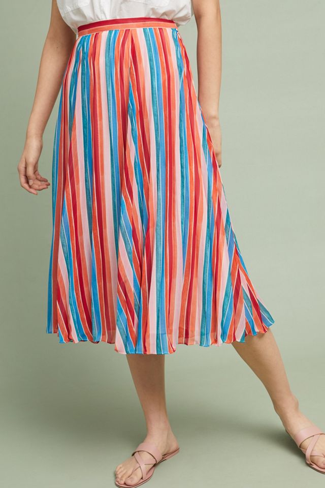 Roseanna Striped-Pleated Maxi Skirt #3
