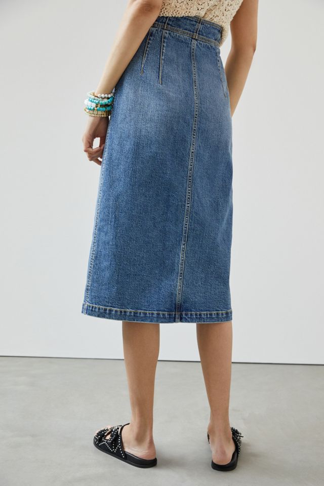 Pilcro Slim Denim Midi Skirt #3