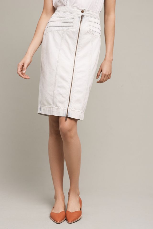 Seamed Denim Pencil Skirt #1