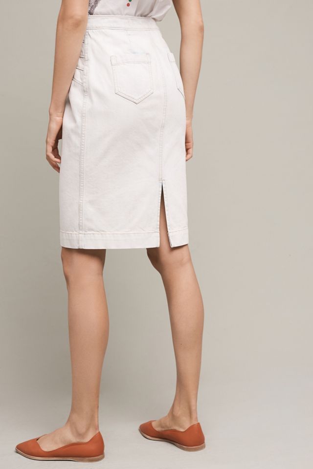 Seamed Denim Pencil Skirt #3