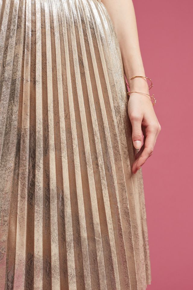 Metallic pleated skirt outlet anthropologie