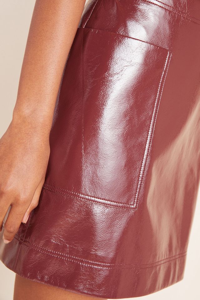 Maeve Faux Patent Leather Skirt #2