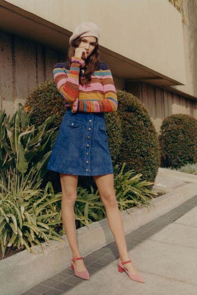 Button-Front Mini Skirt #4