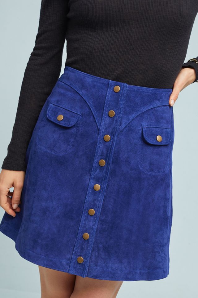 Button-Front Mini Skirt #1