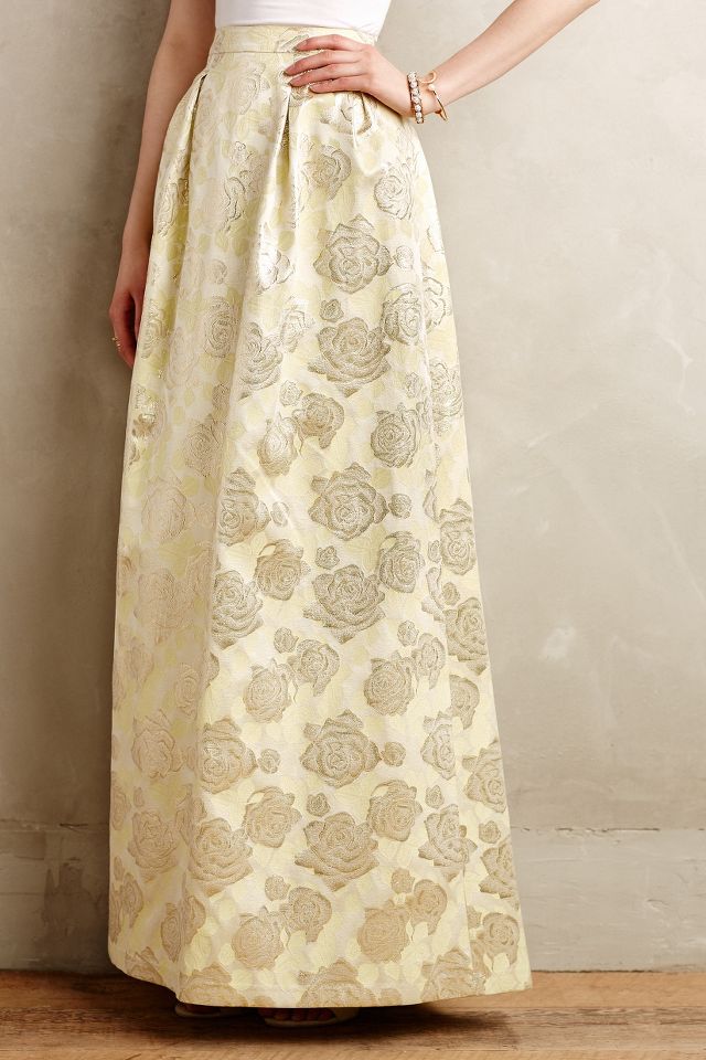 Gilded Rose Jacquard Maxi Skirt Anthropologie