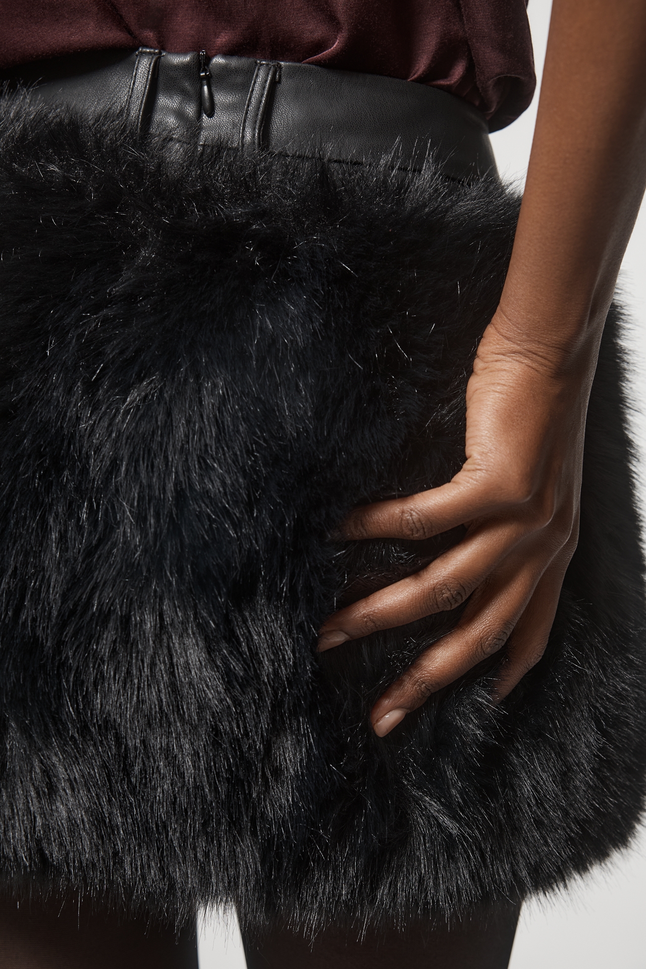 Lamarque Carrie Faux Fur Mini Skirt