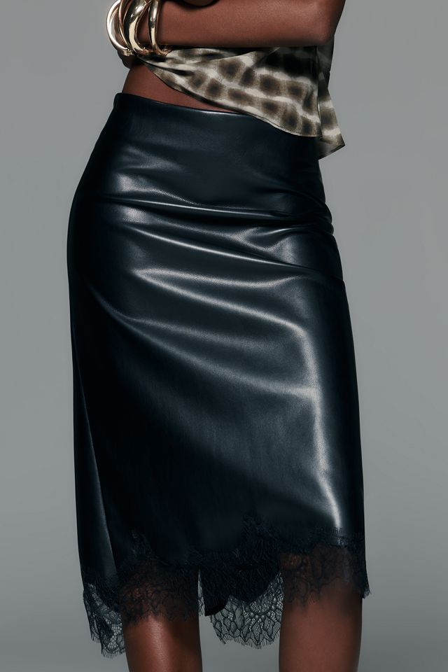 Lamarque Sonja Faux Leather Midi Skirt #1