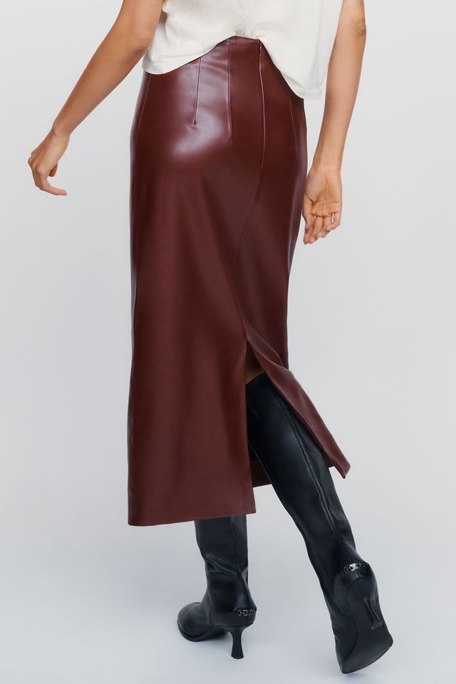 Lamarque Maylor Faux Leather Midi Skirt #3