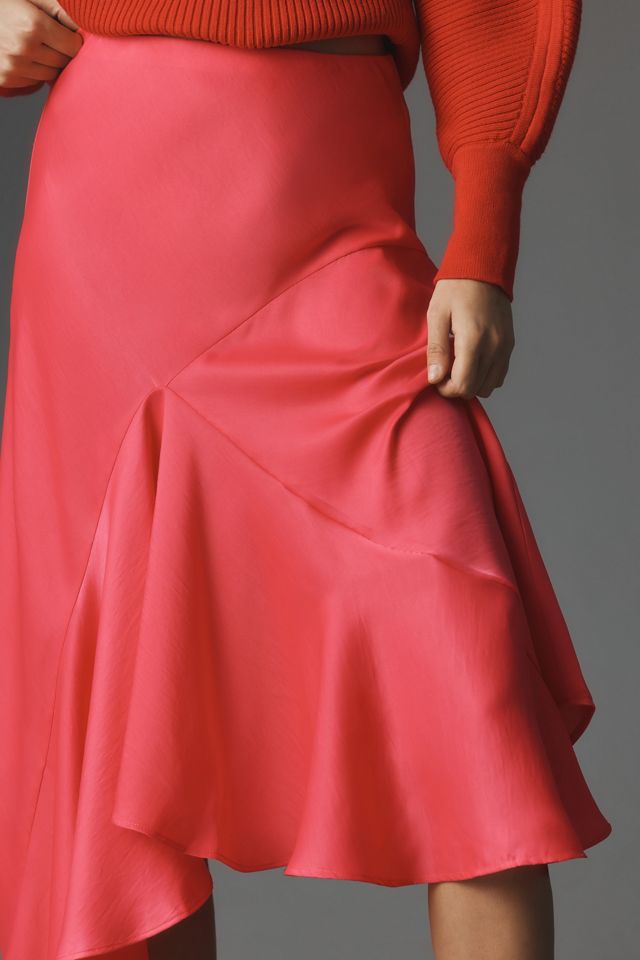 By Anthropologie Asymmetrical Bias-Cut Slip Skirt #3