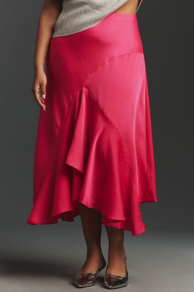 By Anthropologie Asymmetrical Bias-Cut Slip Skirt #5