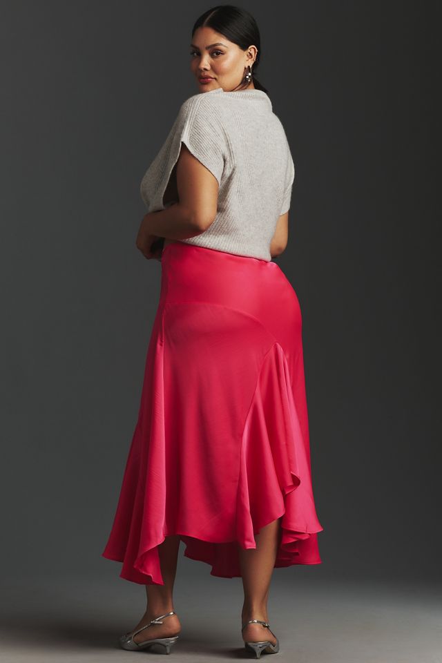 By Anthropologie Asymmetrical Bias-Cut Slip Skirt #6
