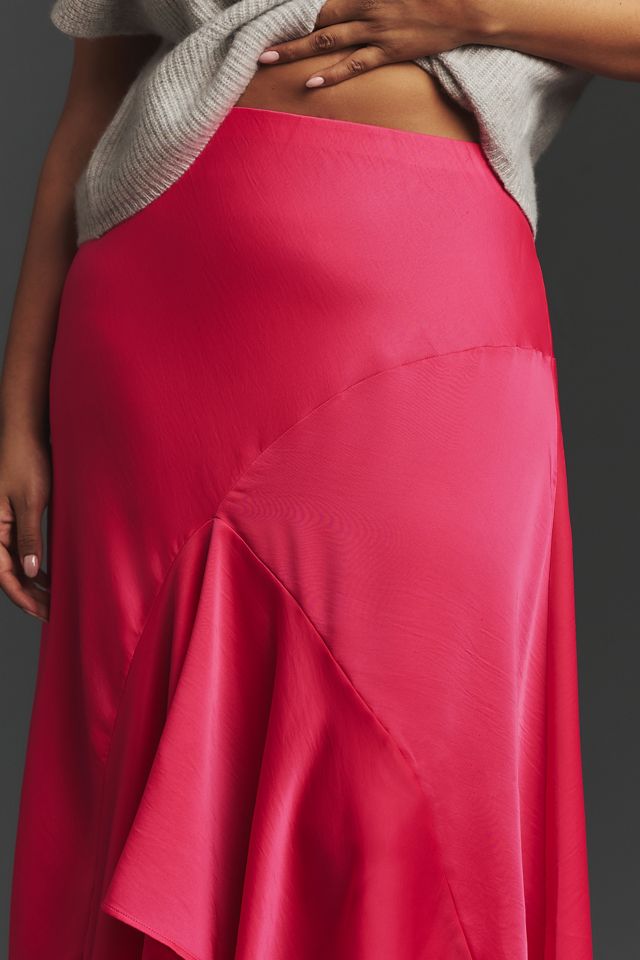 By Anthropologie Asymmetrical Bias-Cut Slip Skirt #7