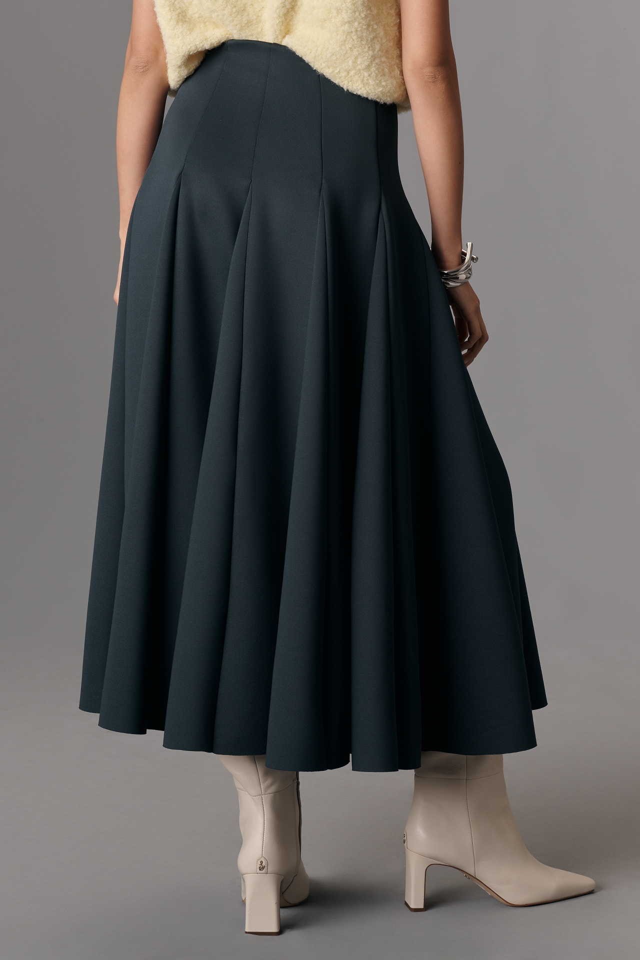 By Anthropologie Scuba Godet Maxi Skirt