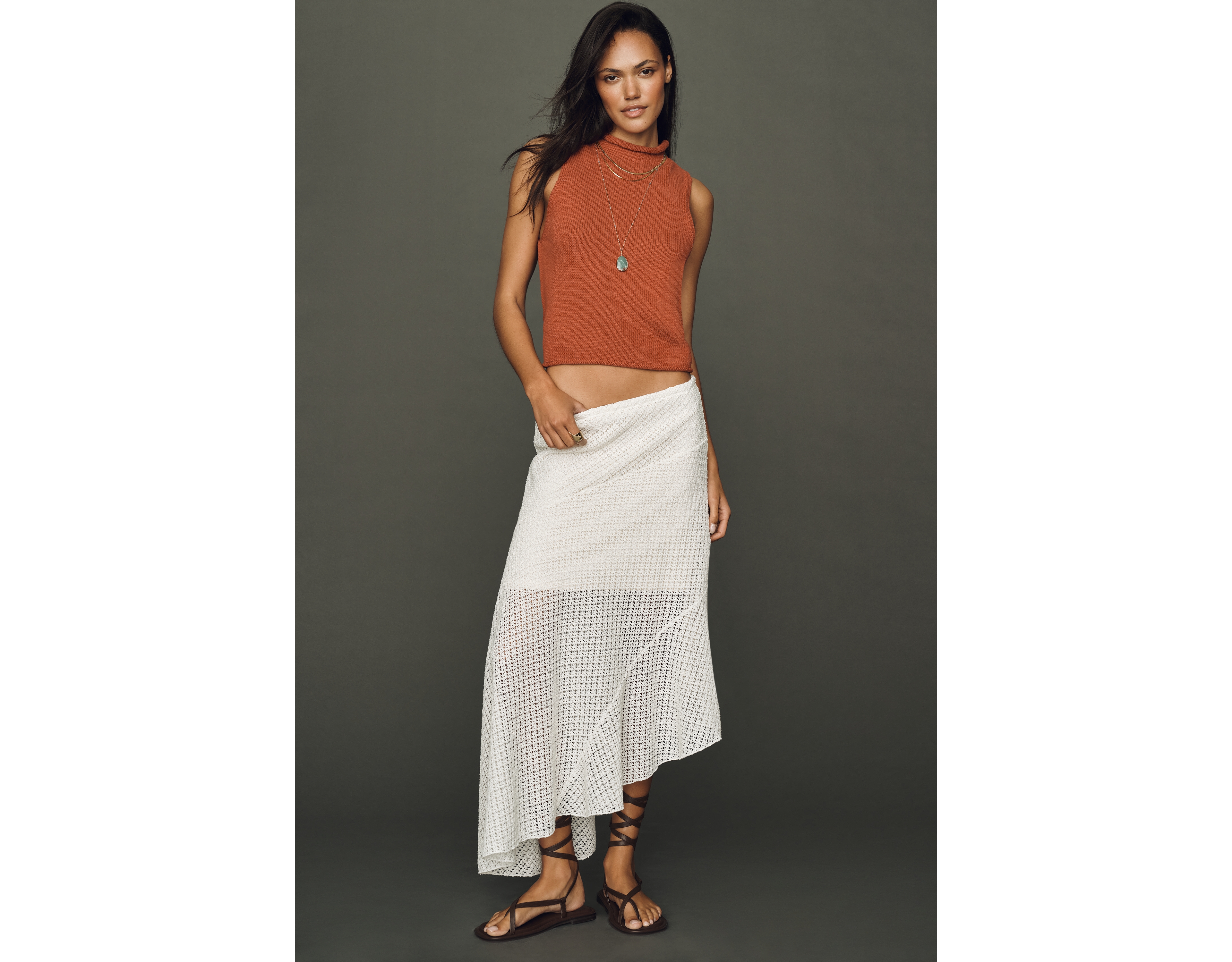 By Anthropologie Asymmetric Midi Skirt