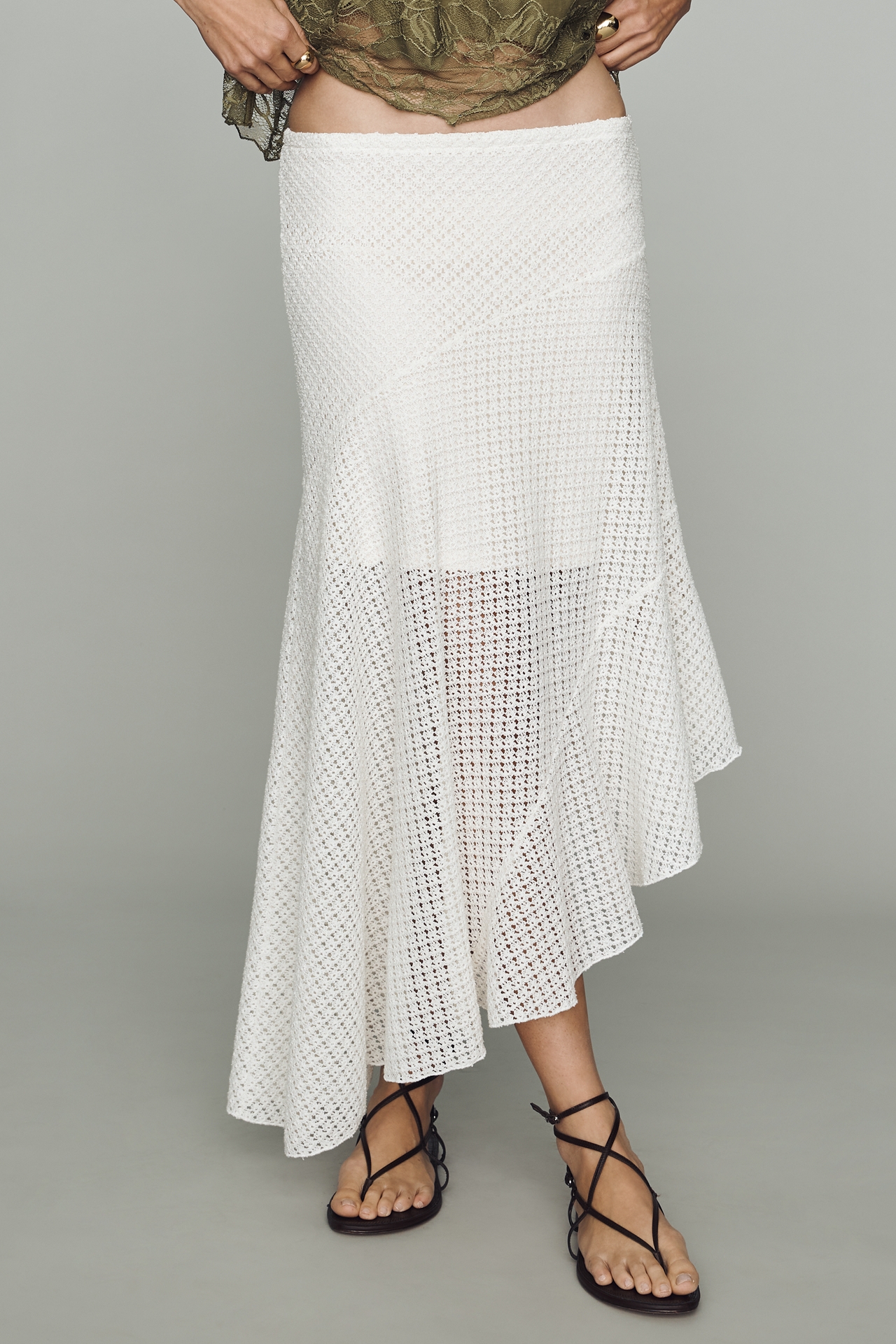 By Anthropologie Asymmetric Midi Skirt