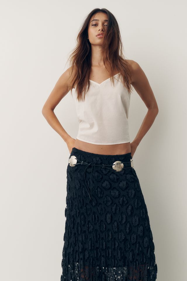 By Anthropologie Pucker Lace Midi Skirt #2