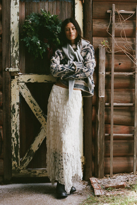 By Anthropologie Pucker Lace Midi Skirt by Anthropologie