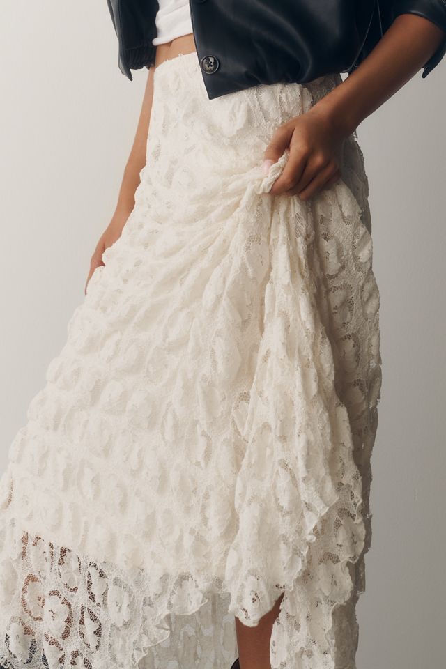 By Anthropologie Pucker Lace Midi Skirt #1
