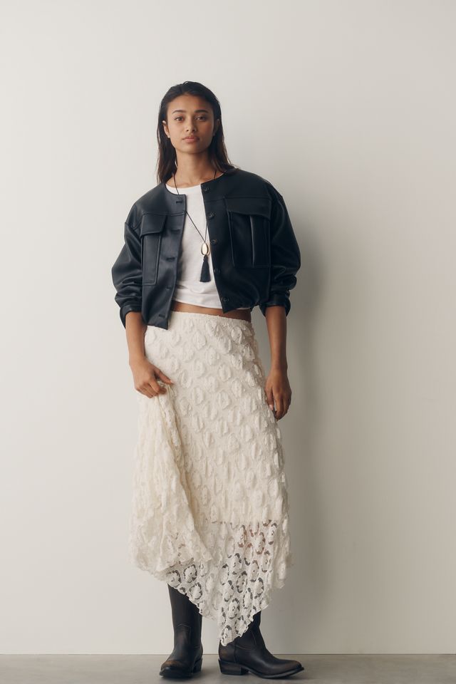By Anthropologie Pucker Lace Midi Skirt #2