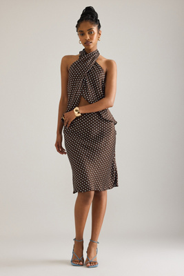 Maeve '90s Bias Midi Slip Skirt