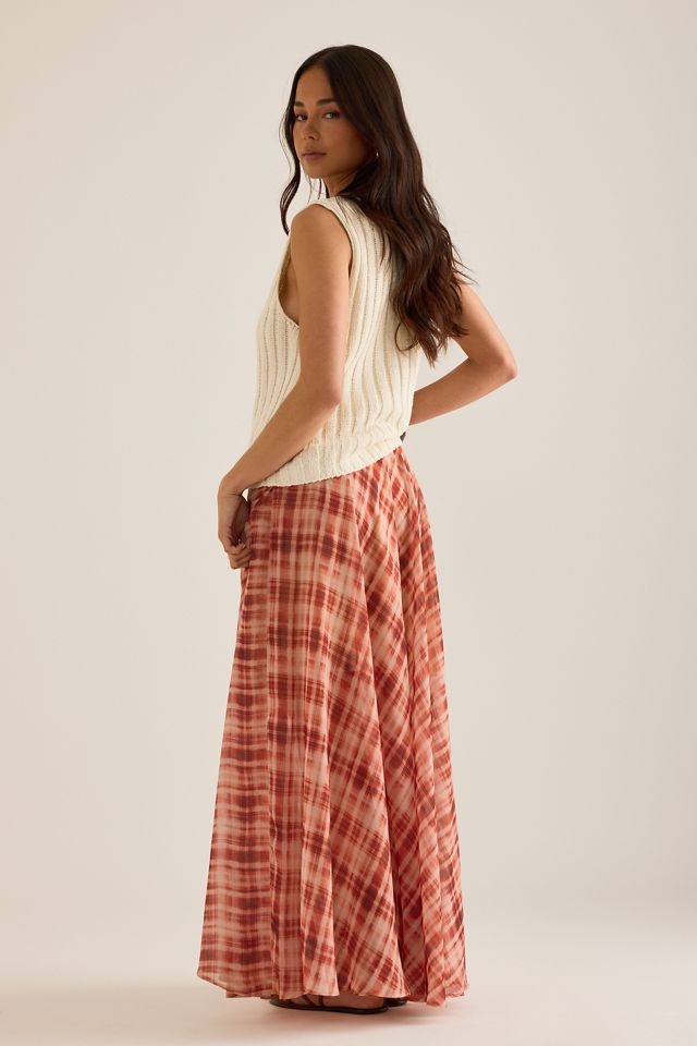 Jupe longue à carreaux By Anthropologie #5