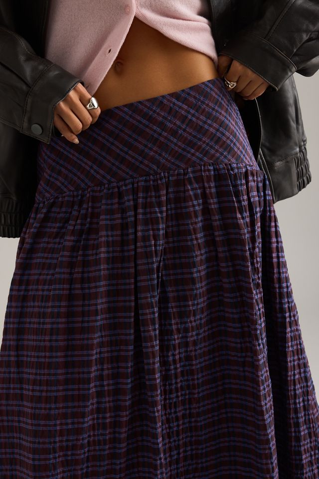 By Anthropologie Karierter Midirock mit Basque-Taille #2