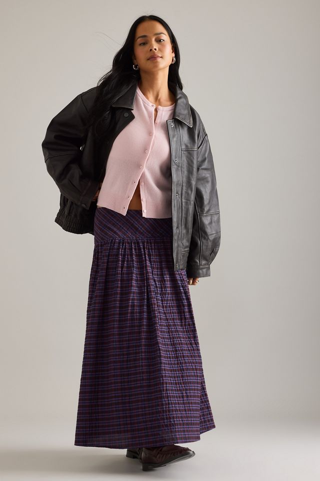 By Anthropologie Karierter Midirock mit Basque-Taille #4