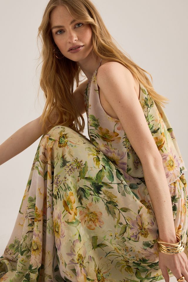 By Anthropologie Fifi Floral Basque-Waist Maxi Skirt #2