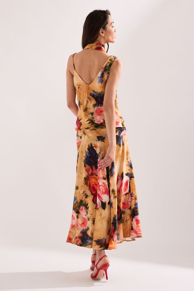 Gonna Lunga a Vita Bassa Floreale By Anthropologie #5