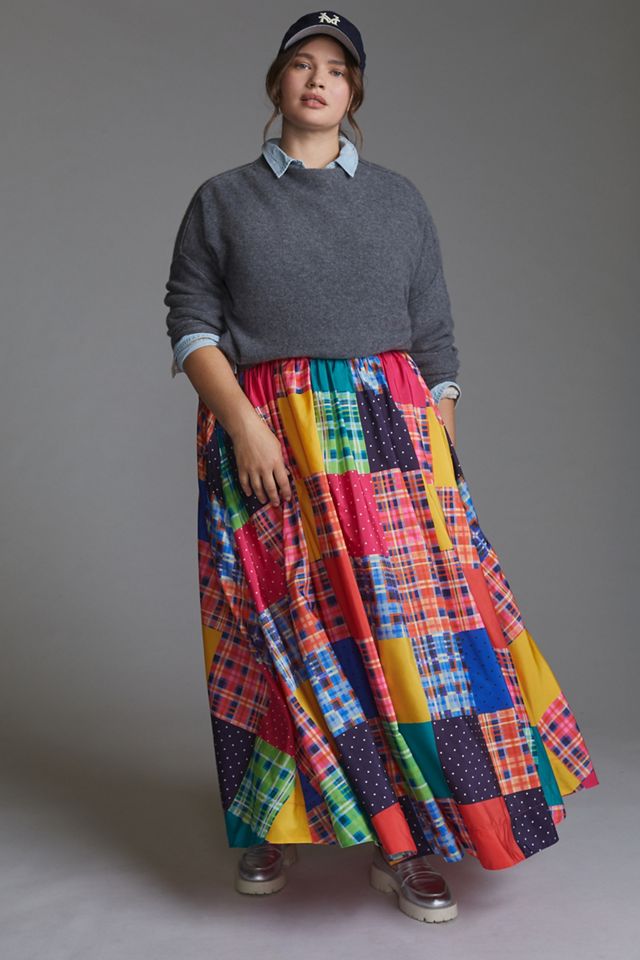 Maeve Patchwork A-Line Maxi Skirt #4