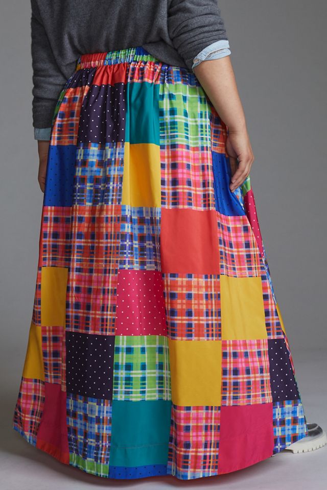 Maeve Patchwork A-Line Maxi Skirt #6