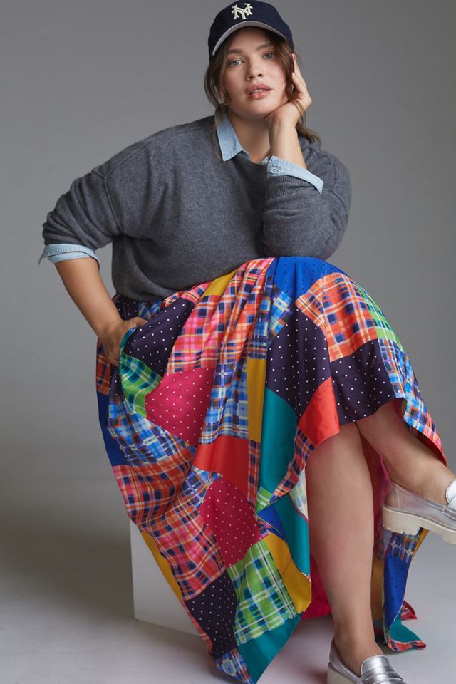 Maeve Patchwork A-Line Maxi Skirt #3