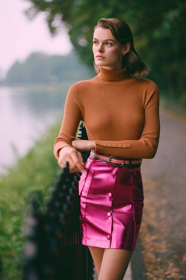 Maeve Metallic Mini Skirt #1