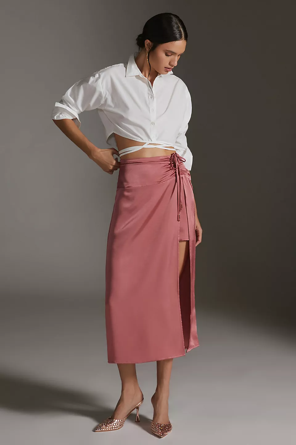 anthropologie.com | By Anthropologie Ruched Midi Skirt