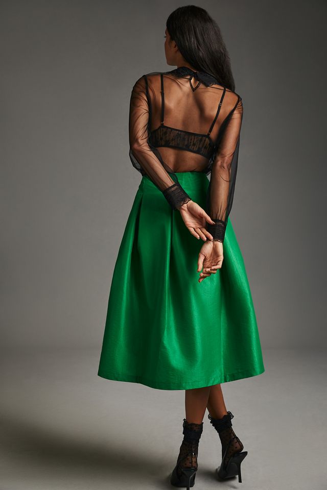 Maeve Asymmetrical Sateen Skirt #2