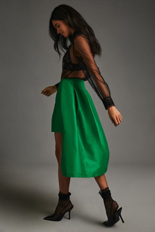 Maeve Asymmetrical Sateen Skirt #4