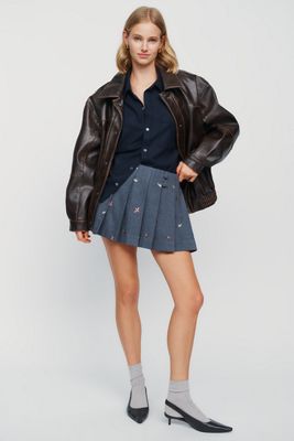 Maeve Kiki Printed Pleated Skort