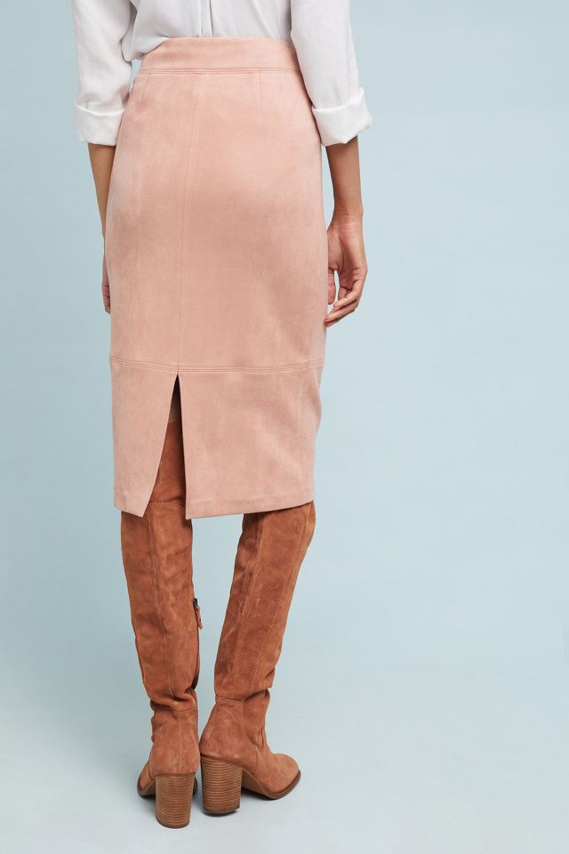 Anthropologie faux suede outlet skirt